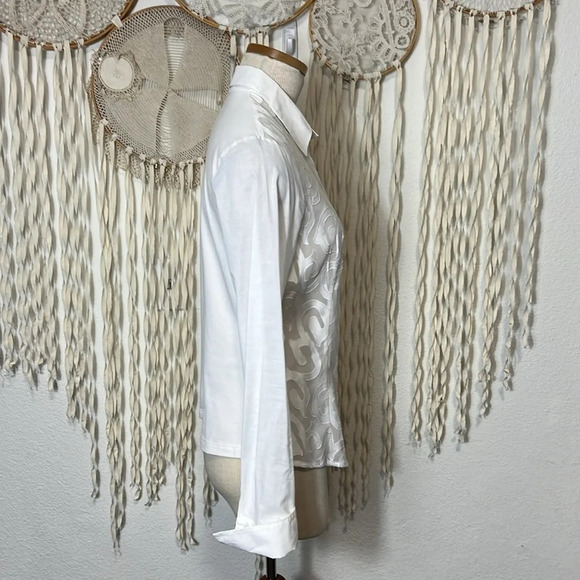 Anne Fontaine Ermine Shirt in White Size 42/US10 - Picture 3 of 16